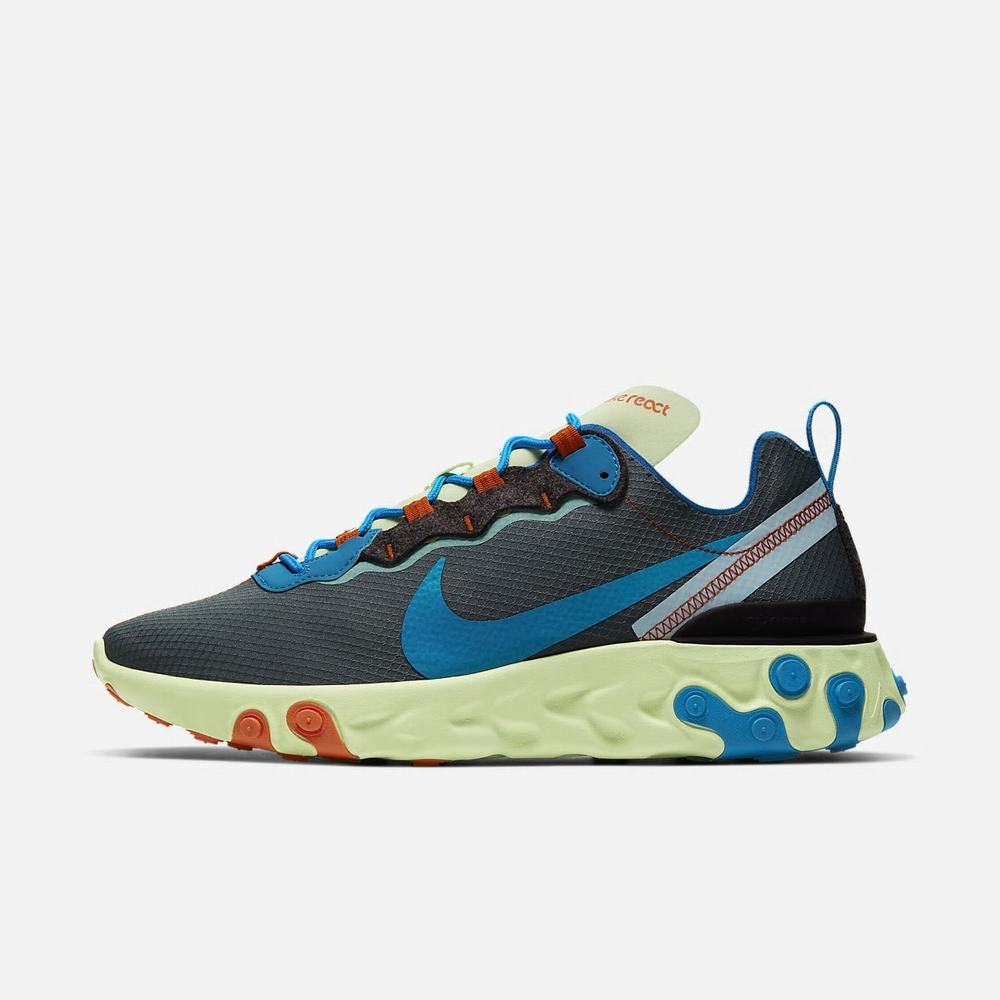 Sneakers Nike React Element 55 SE Fluo 9381-560 Volt/Dark Grey/Photo Blue/Blue Stardust Homme | MJU-61745046